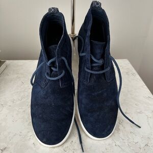 UGG Blue Chukka Boots with Suede Upper and White Soles